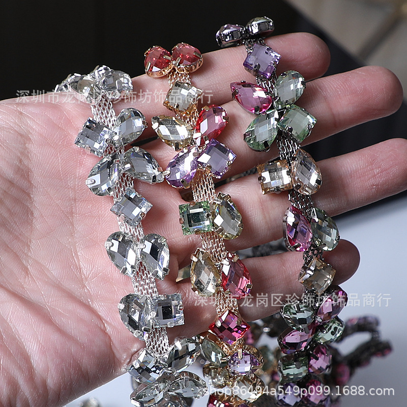DIY Fancy Diamond Chain Dance Clothing Waist Chain Hand-Sewn Rhinestone Decoration Wedding Accessories Hair Accessories Bracelet Material DIY Fancy Diamond Chain Dance Clothing Waist Chain Hand-Sewn Rhinestone Decoration Wedding Accessories Hair Accessories Bracelet Material