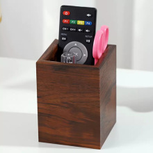 汇星1031简易木质笔筒收纳笔座小号笔筒桌面收纳整理方形笔筒收纳