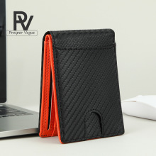 跨境批发商务钱包男士超纤席纹美金夹零钱包耐磨多卡位碳纤维卡包