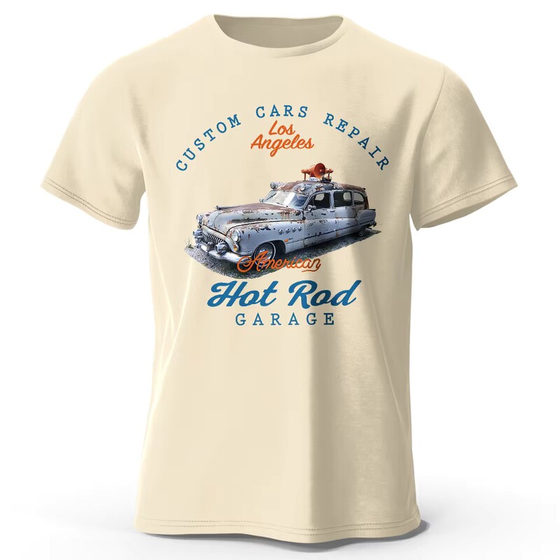 【Cross-Border European Size】D-Style Car Club Patch Print Unisex T-Shirt Cotton Top