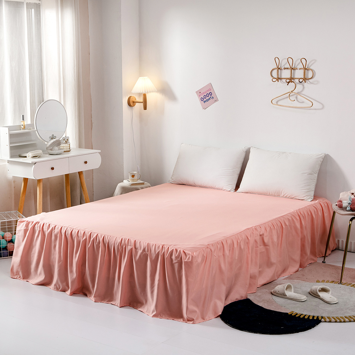 In Japan heiß verkaufte Bettwäsche, einfarbiger Bodenrock aus Kunstfaser, Bettdecke_voghion.com