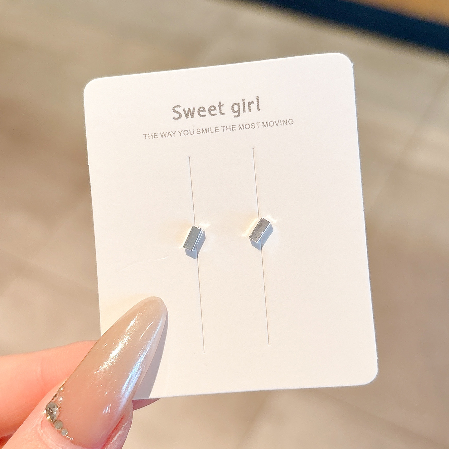 30#작은 귀걸이 - 사각형