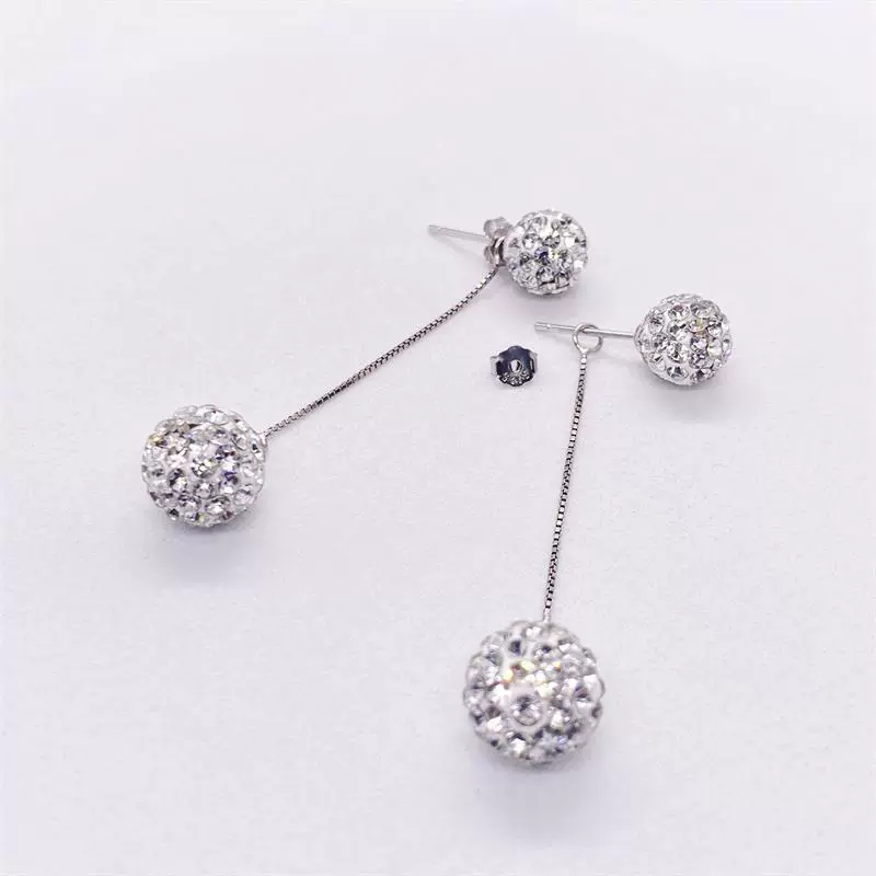 Летние серьги-кисти из 925 серебра, капли с Diamonds, платиновое покрытие
