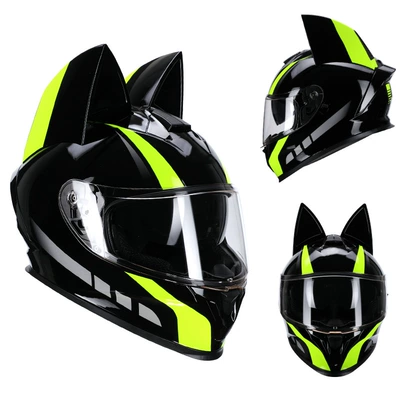 Work Clothing, All-Season Bluetooth Personalized | Motosiklet kaskı (dəbilqə) - black-fluorescent-yellow-track-cat-clear-lenses-s50-53cm