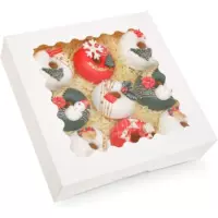 Коробка для выпечки, 10x10x2.5 дюймов коробка для печенья, коробка для пирога с окном, для печенья, выпечки