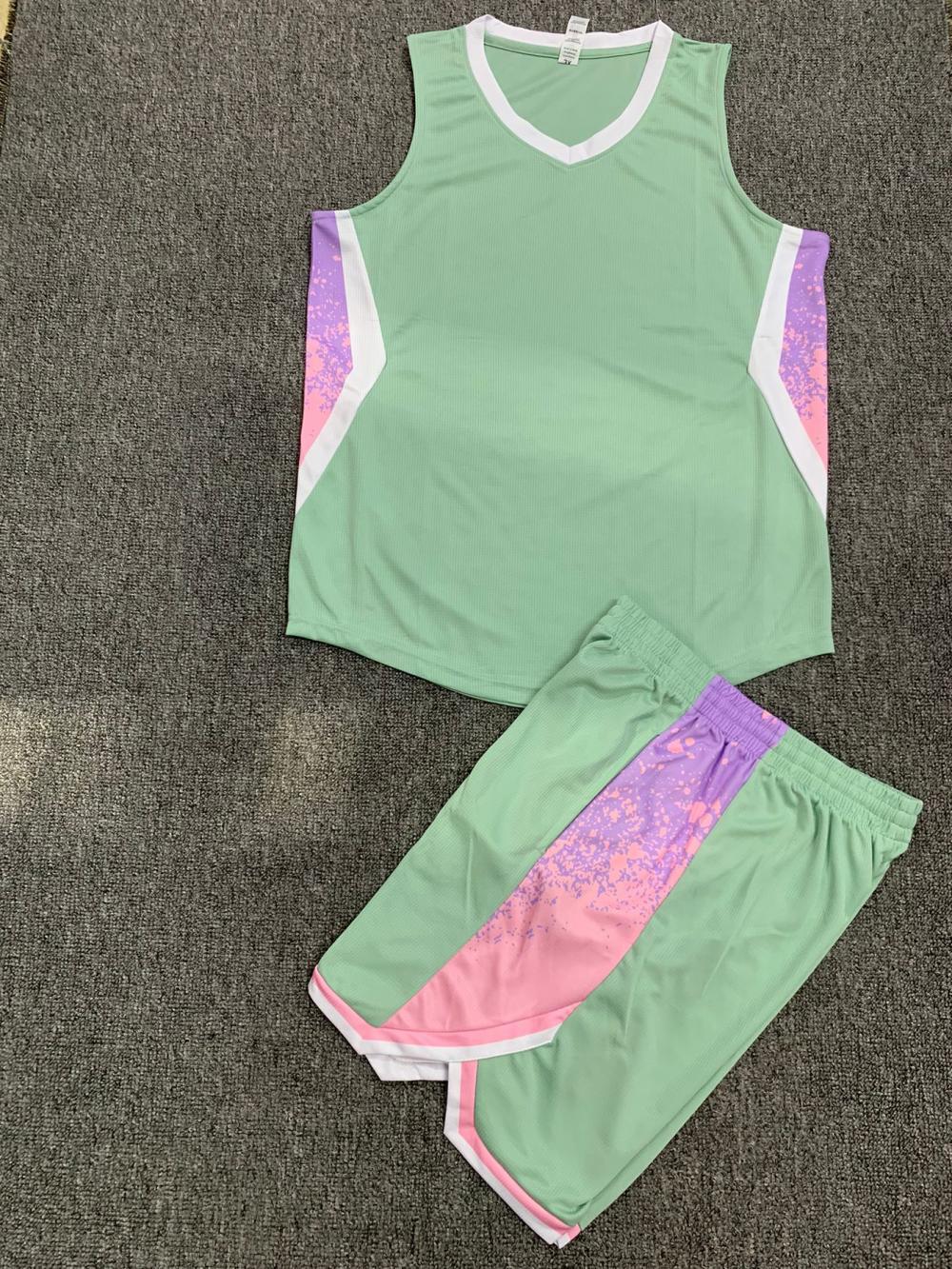 Juego de ropa de baloncesto masculino de verano compra de grupo de equipos de impresión de camiseta azul corporativa secado rápido LQ352