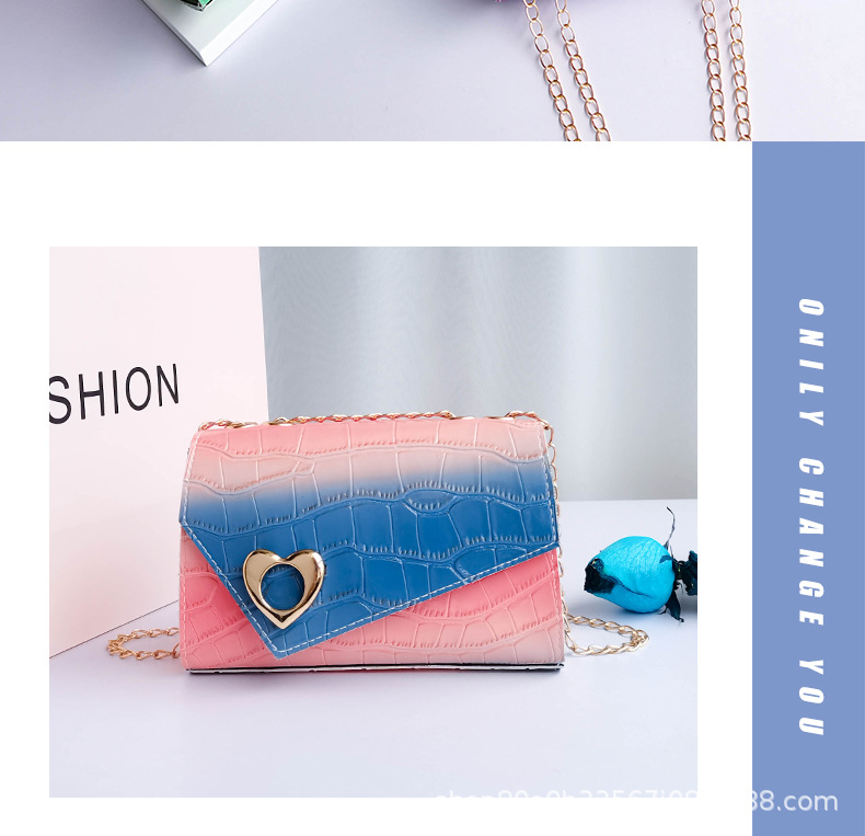 New Style Fashion Gradient Color Stone Pattern Small Square Bag display picture 4