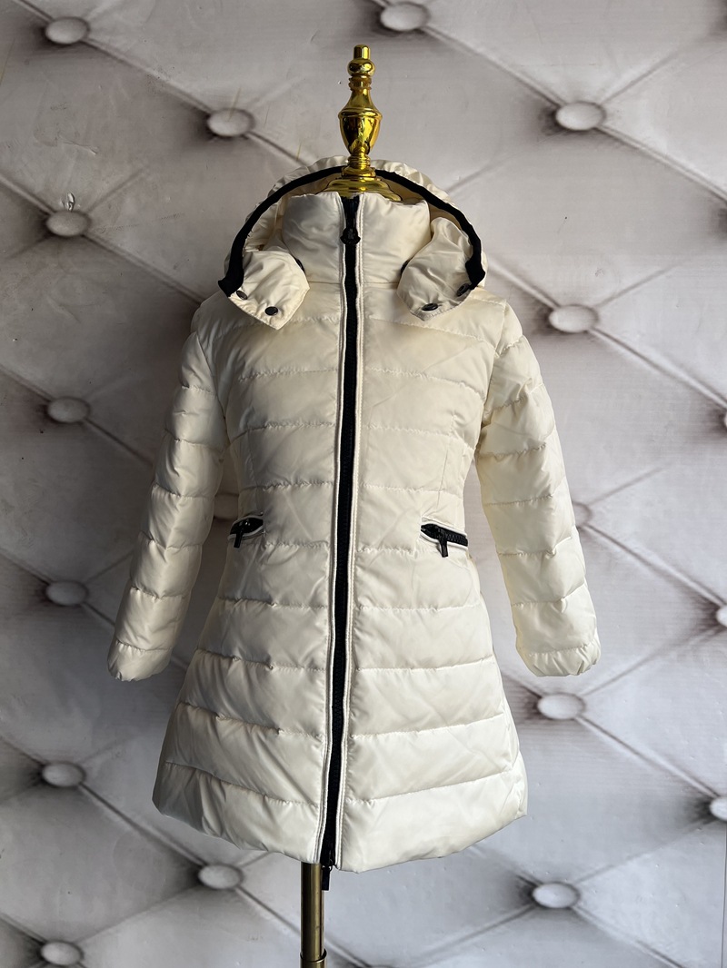 Bērnu apģērbs bērnu dūnu jakas meitenēm, sabiezētas, vidēja un liela izmēra bērnu stilīgas dūnu jakas, vidēja un gara balta pīles dūnas_voghion.com