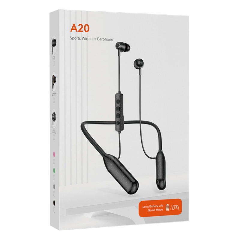 A20 deportes auricular Bluetooth cuello-colgando inalámbrico cuello-colgando oído reducción de ruido para niños y niñas comercio electrónico transfronterizo venta caliente en el hogar y en el extranjero