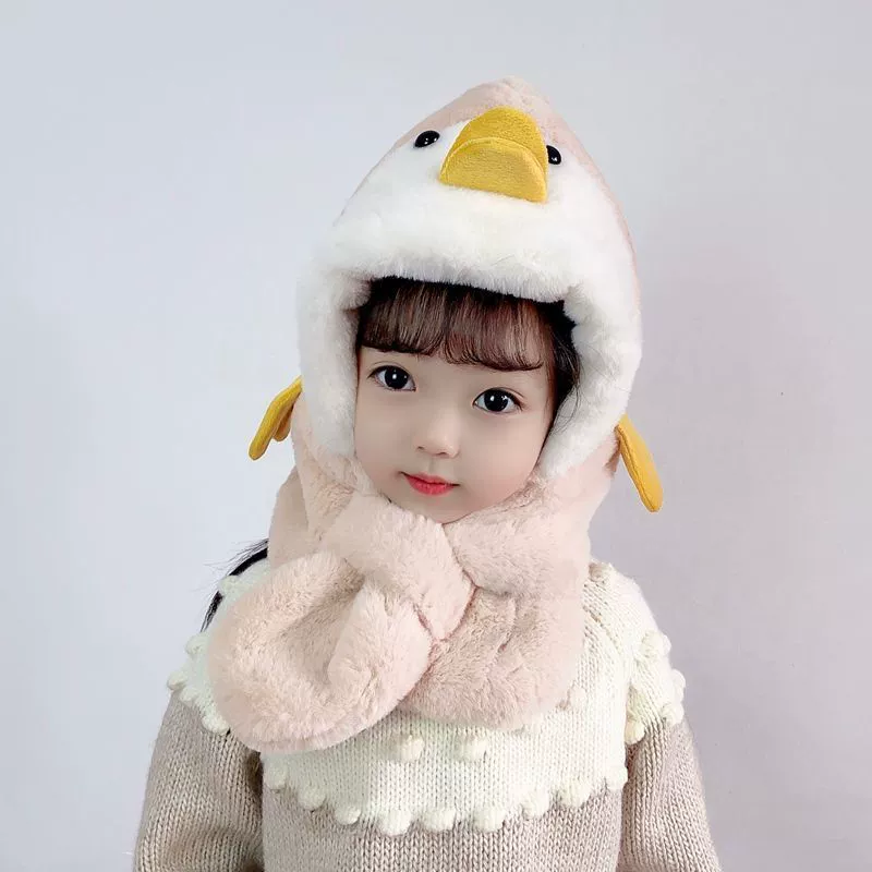 B.Duck, демисезонная детская шапка, шарф, набор мультфильмов из плюша для мужчин и женщин, девочек, пингвин