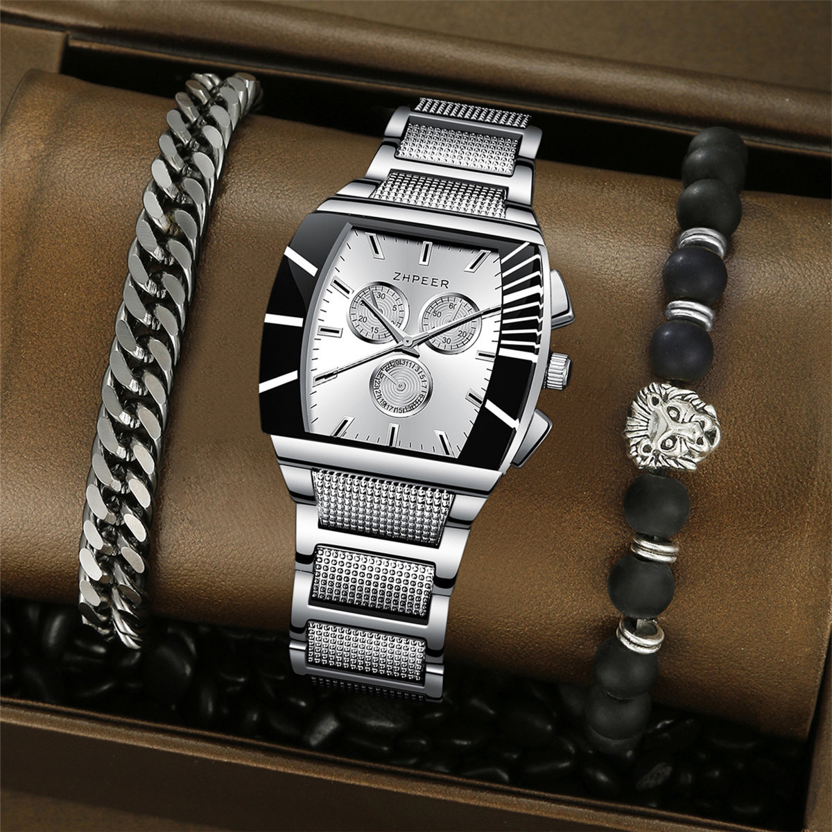 Neue Herren Quarzuhr Business Herrenuhr Freizeit Student Uhr Set mit Armband Geschenke Uhr_voghion.com