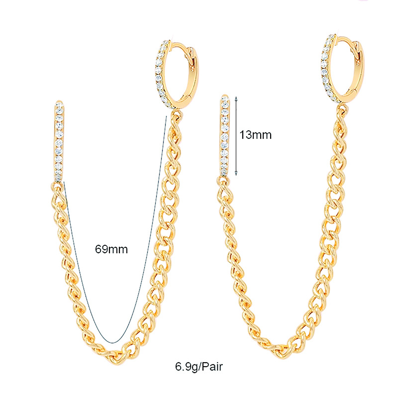 10g Weight 1 Pair Elegant Lady Simple Style Geometric Inlay Brass Zircon Earrings