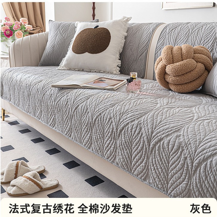 Algodón simple almohadilla de sofá cuatro estaciones de algodón universal antideslizante almohadilla de asiento toalla simple cubierta de sofá moderno