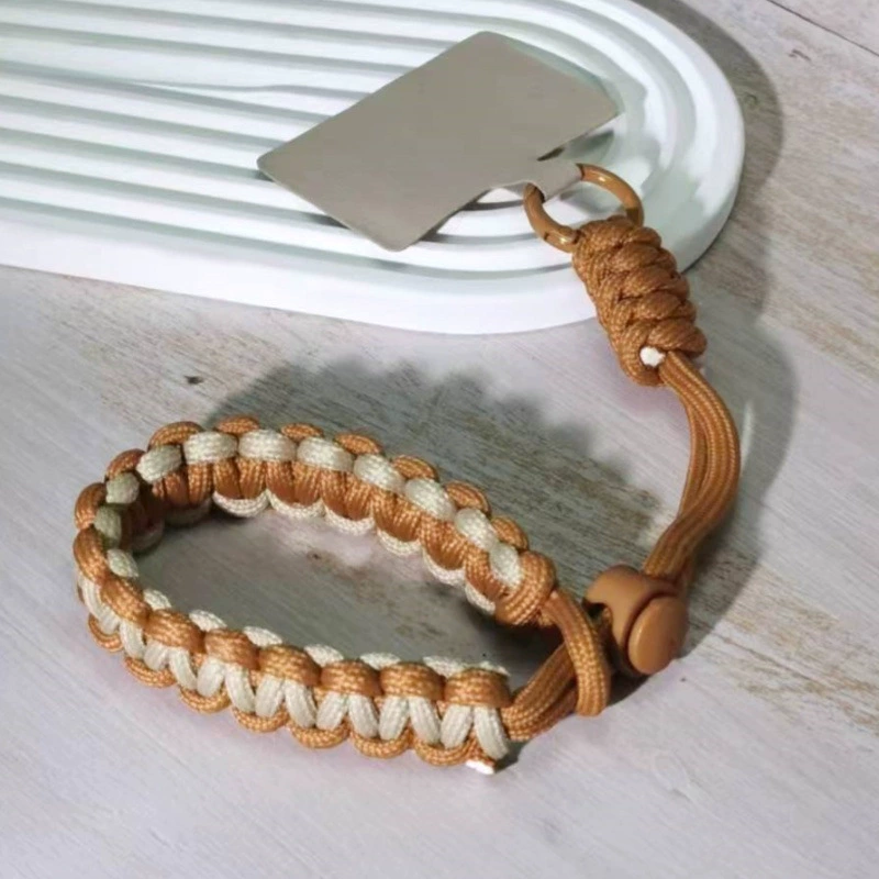 Плетеный короткий ремешок для мобильного телефона, спортивная веревка на запястье, европейский дорожный прочный чехол для мобильного телефона с защитой от потери, универсальный браслет