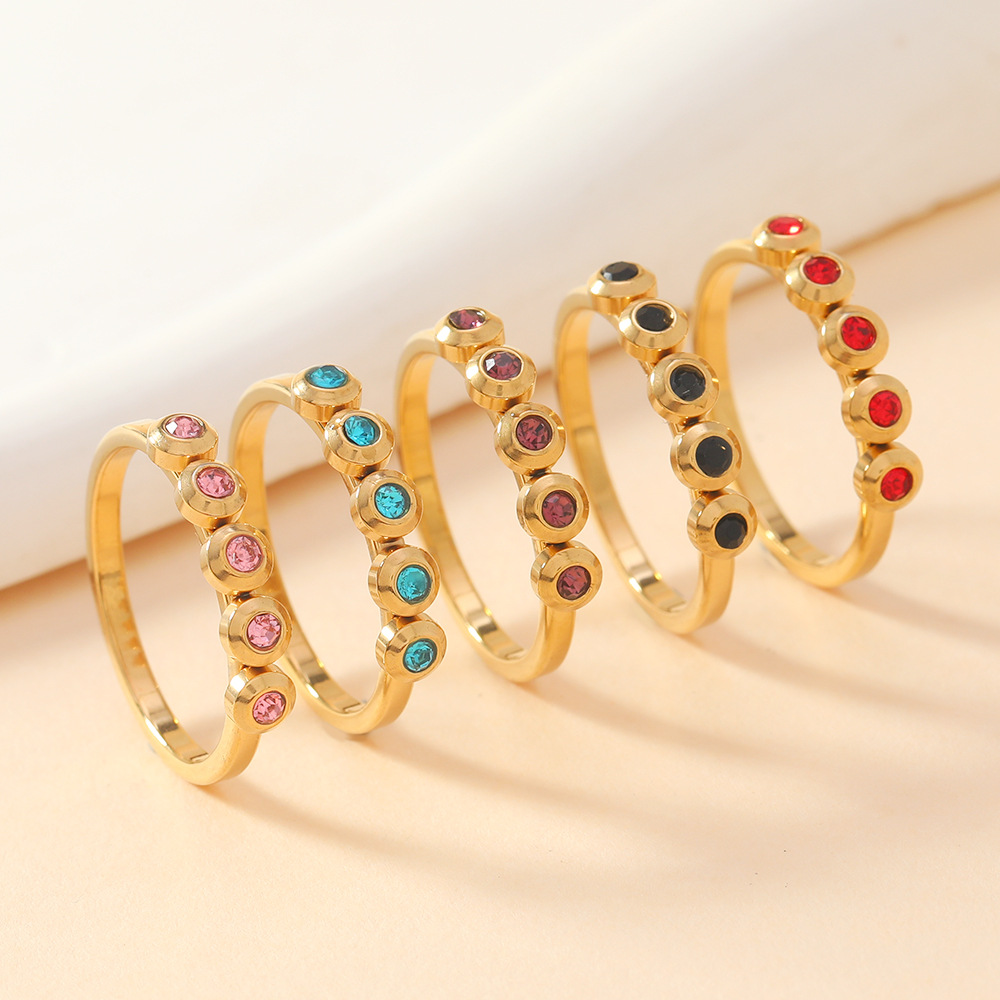 3g Weight 0.03µm-0.05µm Gold Plating Thickness PVD Coated Gold Plating Process Wholesale Jewelry Elegant Geometric Titanium Steel Rings