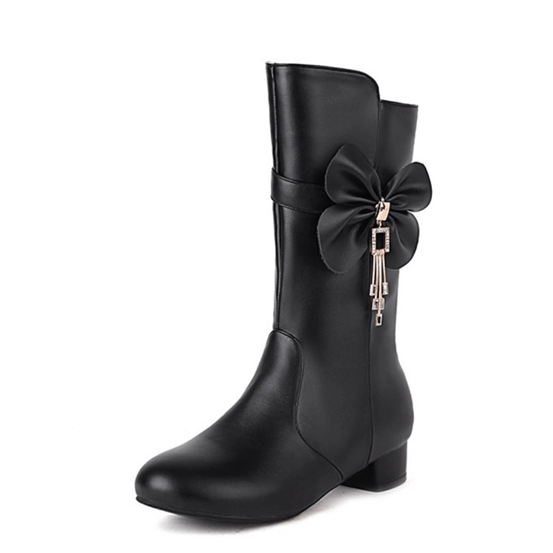 Cute boots with bow, mid-length, (Cross-border trading)