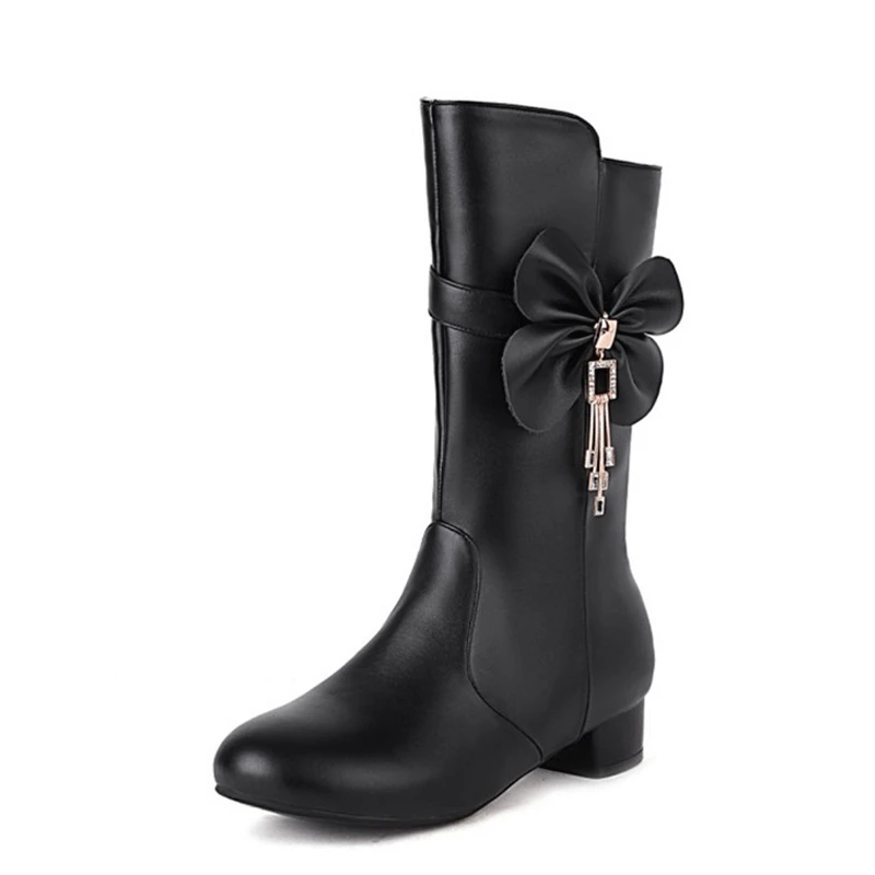 Cute boots with bow, mid-length, (Cross-border trading)