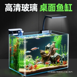 Hot-Bent Small Living Room 2025 Desktop Glass Tank Water Tank Ecological Goldfish Tank Home Fish Farming Aquarium Lazy Person