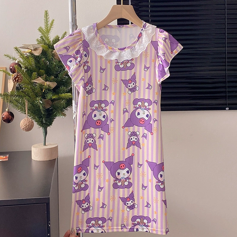 Детская пижама для девочек ночная юбка детская домашняя одежда с короткими рукавами ночная юбка маленькая девочка принцесса платье домашняя одежда оптом