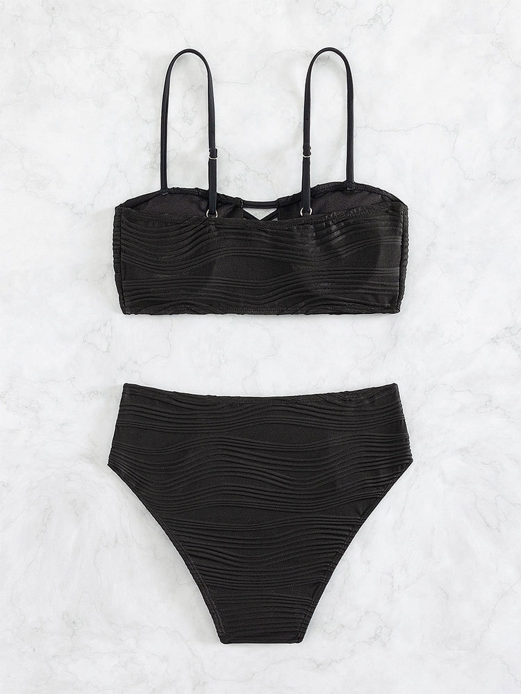 Äußerer einzelner Bikini, neuer trägerloser Schnür-Sexy-Strand-Hot-Spring-Split-Badeanzug für Frauen_voghion.com