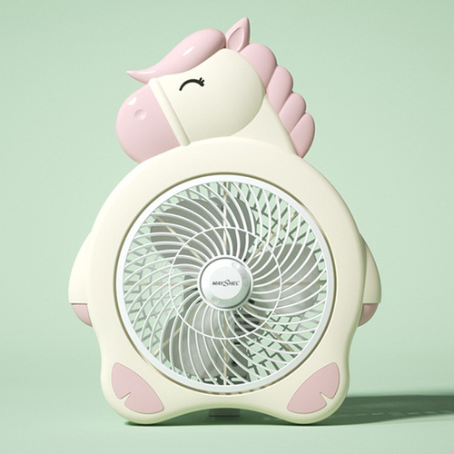 Measier  New Mini Electric Fan Desktop Dormitory Office Swivel Fan Cartoon Home Use Table Fan