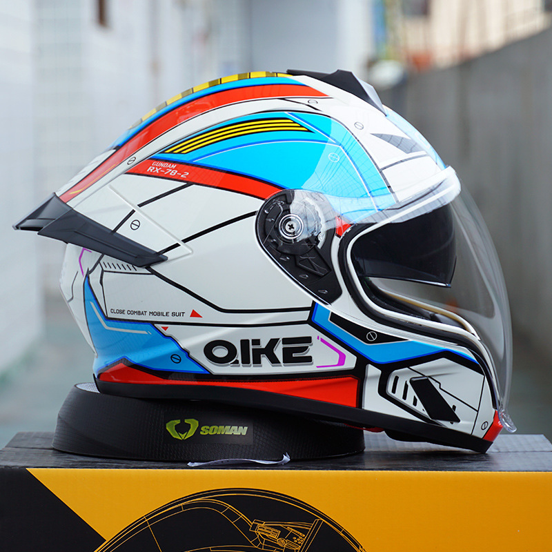 Motorcycle Helmet Ghost Face Helmet Anti-Fog Open Face Helmet Full Face Motorcycle Pedal Electric Vehicle 3C Certification Dropshipping