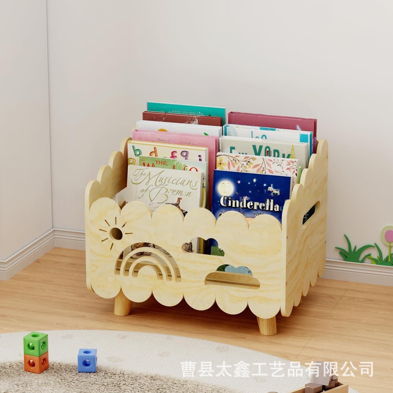 Ready-Made Wooden Children's Bookshelf, Baby Product Storage Box, Household Toy Storage and Organizing Basket, Bookshelf, Book Rack