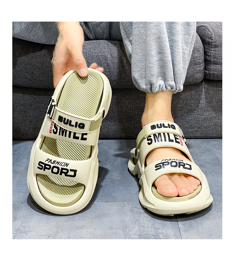 Dép sandal nam đế dày chống trượt, quai ngang kiểu thể thao, đi ngoài trời, phòng tắm, biển — Chiến binh đen, Milad, Màu cam đen, Màu hồng trắng chi tiết 17