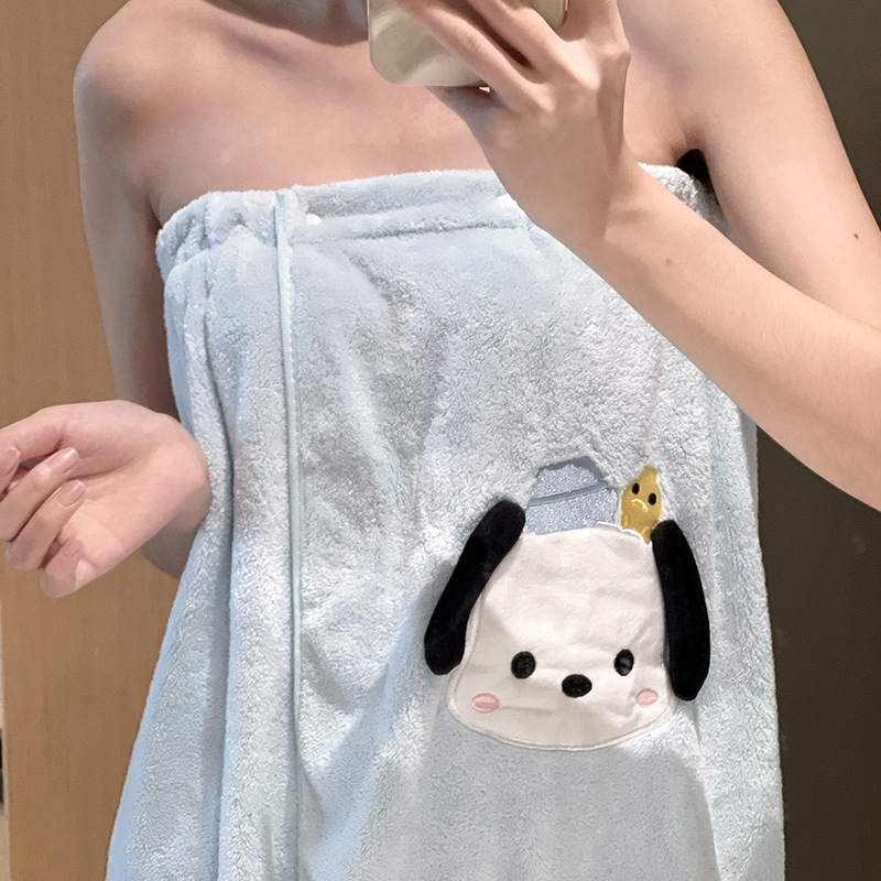 パチャ犬アニメかわいいタオル柔らかい吸水サンゴベルベットバスタオル洗顔風呂厚い乾いたタオルカバー|undefined