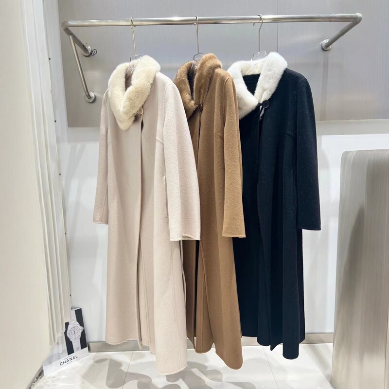 High-End Mink Fur Collar Cashmere Outwear 2025 New Double-Sided Woolen Outwear for Women Winter High-End Mink Fur Collar Cashmere Outwear 2025 New Double-Sided Woolen Outwear for Women Winter