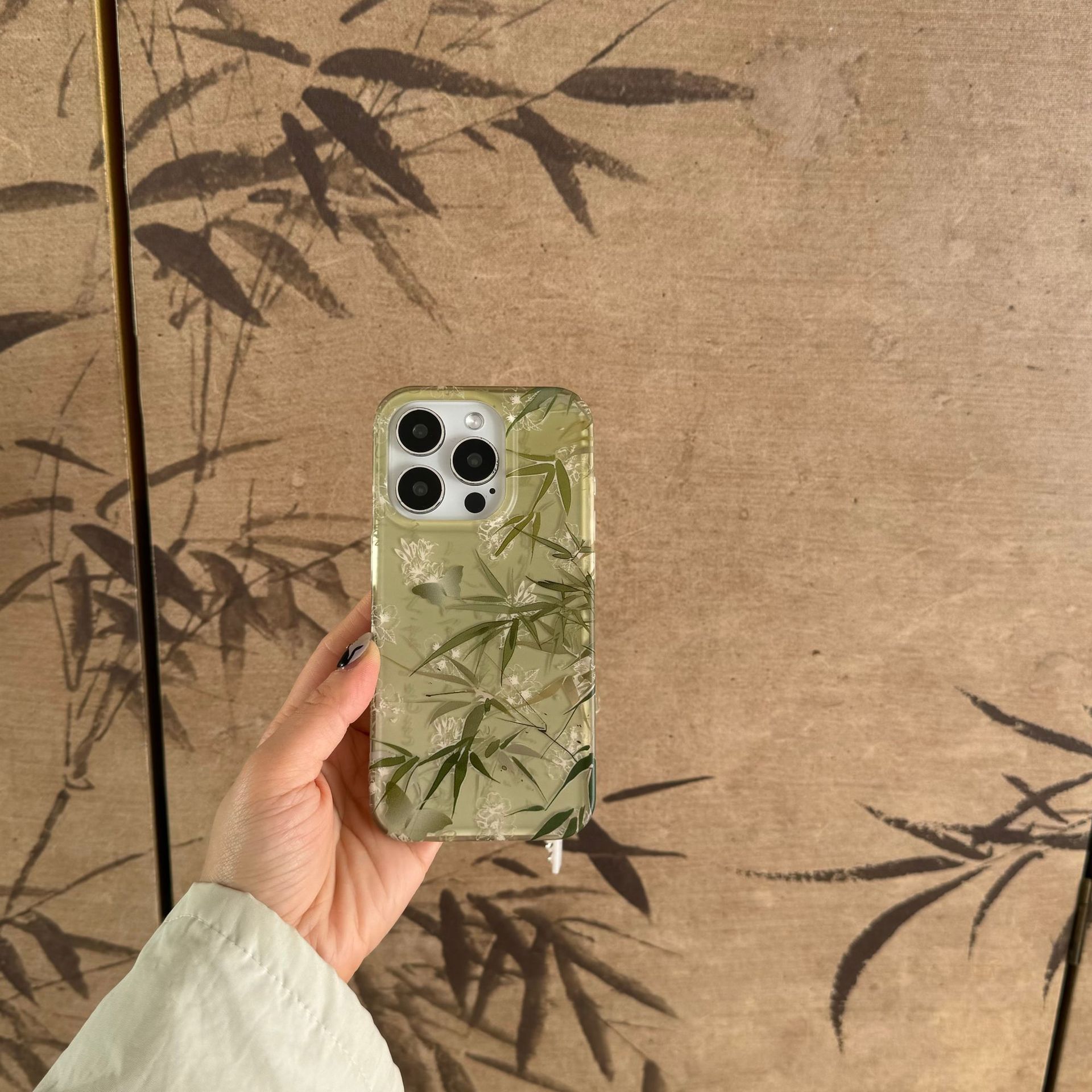 Bambú antiguo chino para iphone15 colgante de borla 16ProMax funda para teléfono móvil Apple 13 femenino 14 colgante