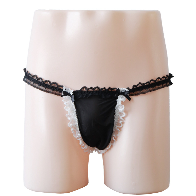 String sexy pour homme en dentelle élastique, sans déshabillage, sous-vêtement en soie glacée, livraison directe 3205_voghion.com