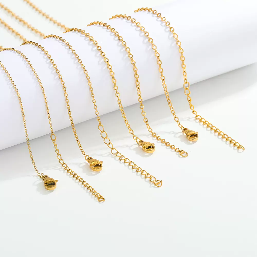 真空镀不锈钢45+5cm可调节项链 diy流行项链珠宝制作配件跨境批发