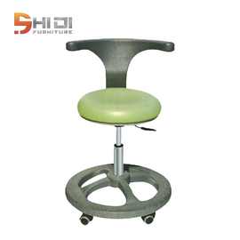 PU皮防静电旋转升降凳字脚踏圈靠背椅子牙医美容实验室医院办公椅