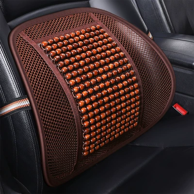 Lumbar Cushion Back Cushion Driving Waist: Waist support - charming-coffee-1-piece-of-lumbar-support-maple-wood-beads3d-meshbreathable-and-comfortable