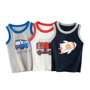 2025 Summer Children's Clothing New Korean Style Boys' Sleeveless Tops Wholesale 27Kids Baby Clothes Vest Thin Section
