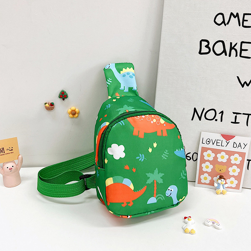 Nuevos niños y niñas crossbody hermoso bolso de pecho de dinosaurio estilo coreano pequeño bolso de hombro lindo bebé bolso de la cintura al aire libre mochila de viaje