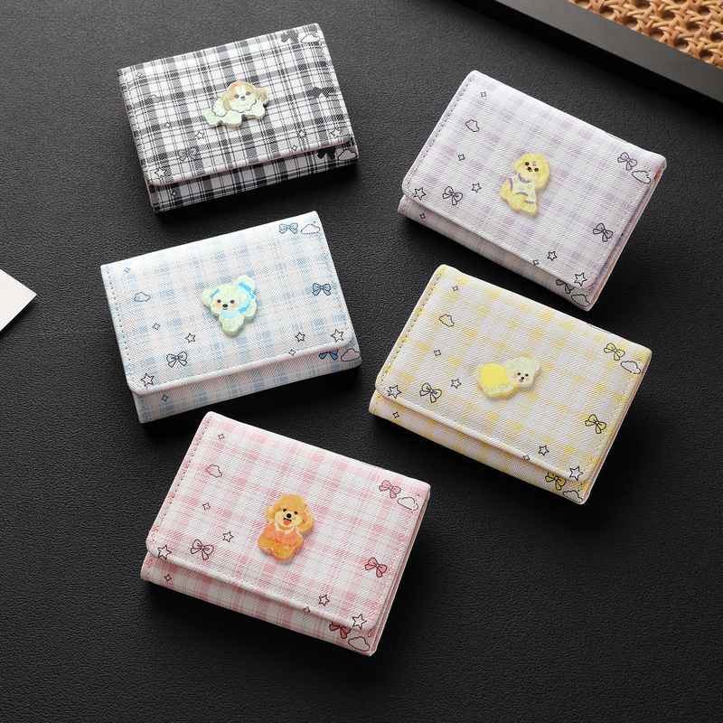 New Hot-Selling Women's 70% off Wallet, Short Wallet with Dog Design, Card Holder, Coin Purse, Card Case, Portable Plaid Small Wallet New Hot-Selling Women's 70% off Wallet, Short Wallet with Dog Design, Card Holder, Coin Purse, Card Case, Portable Plaid Small Wallet
