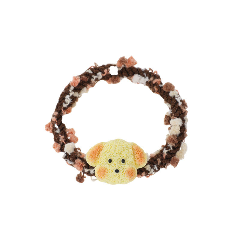 Japón lindos perros de dibujos animados peluche anillo de pelo de color nuevo ins cabello de niña cuerda de cabeza de dibujos animados de cola de caballo