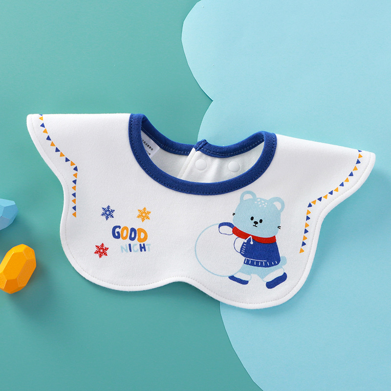 Babero para bebé toalla de saliva para bebé algodón impermeable recién nacido a prueba de vómitos babero para comer 360 grados rotación primavera y verano
