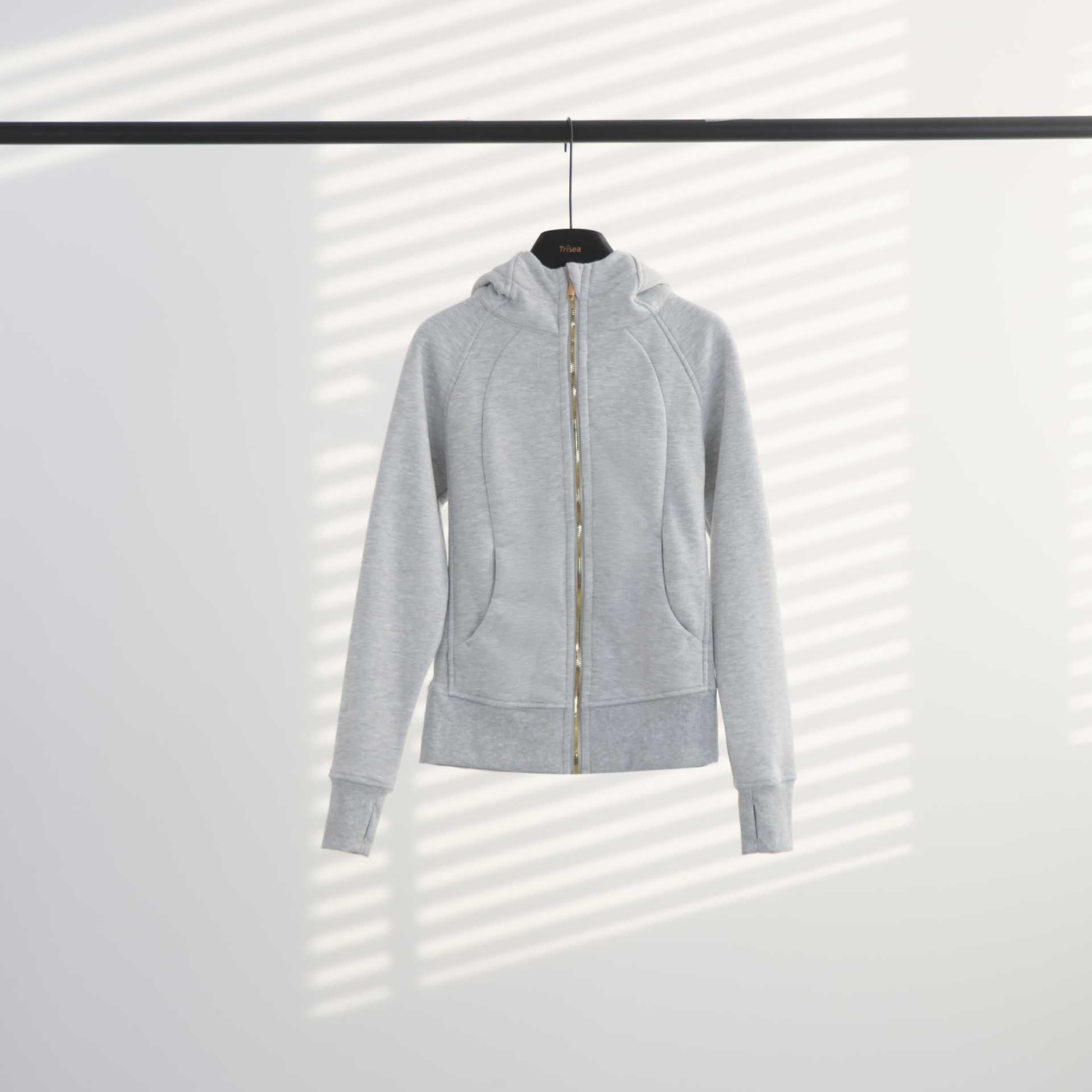 Women's Slim-Fit Scuba Hoodie With Gold Zipper – Fleece-Lined Pullover For Casual & Athletic Wear (Cotton, Stylish Colors)_ecoleips.com