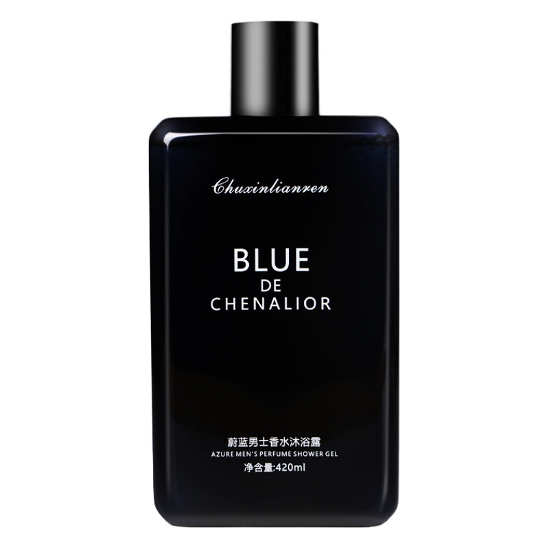 Vive el champú de control de aceite anticaspa Fragancia ligera de gel de ducha de perfume azul para Hombres Calientes 420ml