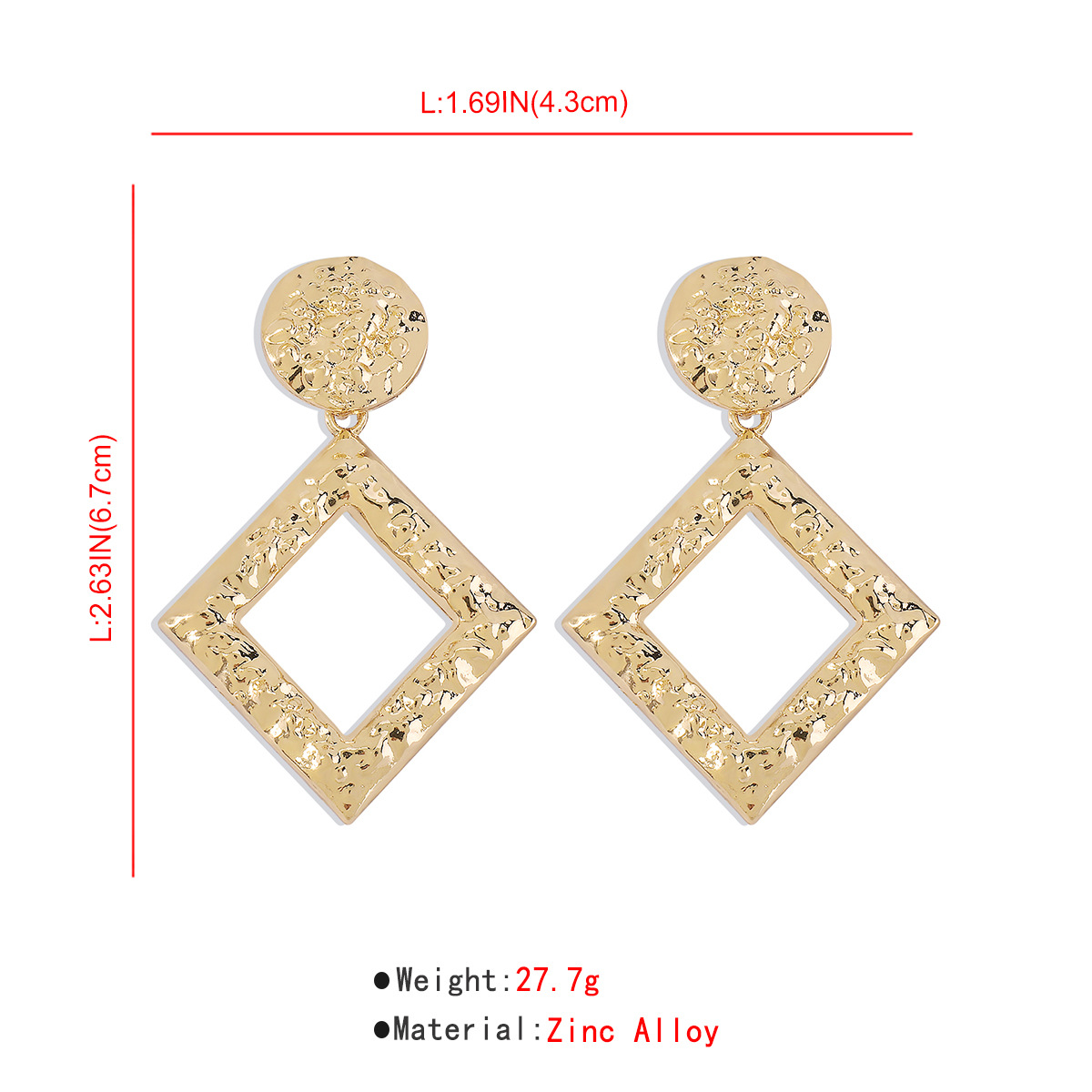 Simple Style Geometric Alloy No Inlaid Earrings display picture 1