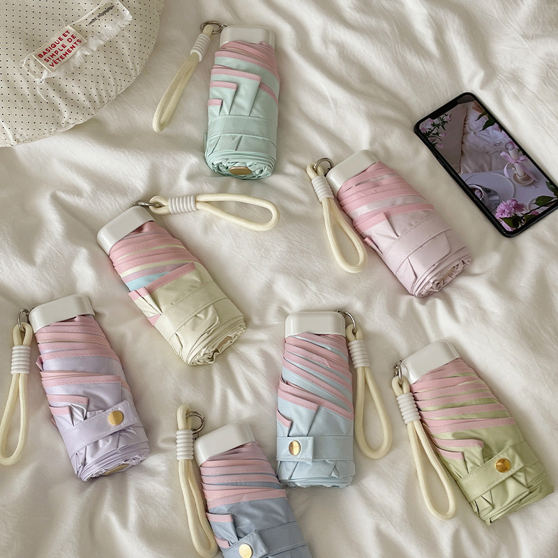 見栄えの良い、超軽量でコンパクトな 40% off ミニ日傘、晴雨兼用、女性用ポータブルカラーグルーダブル日焼け止め UV|undefined