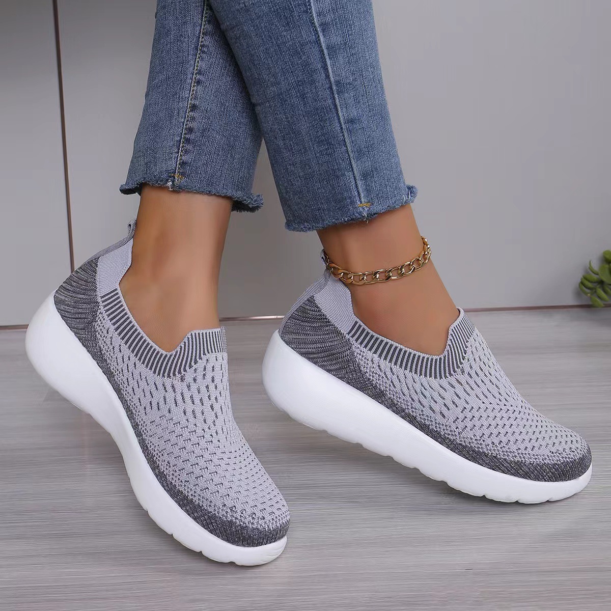 Unisex Sports Solid Color Round Toe Flats display picture 1