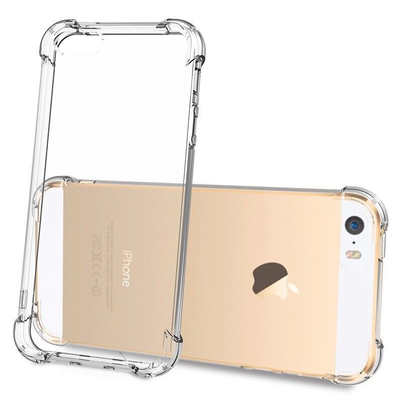 Apple 5S Anti-Fall Case Iphon5 Airbag Four-Corner Full-Cover Anti-Fall Transparent Protective Case Silicone Soft Case New Model