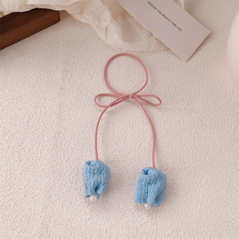 Dulces tulipanes anillo de cabello coreano simple temperamento de arco de correa de goma correa de cabello inins