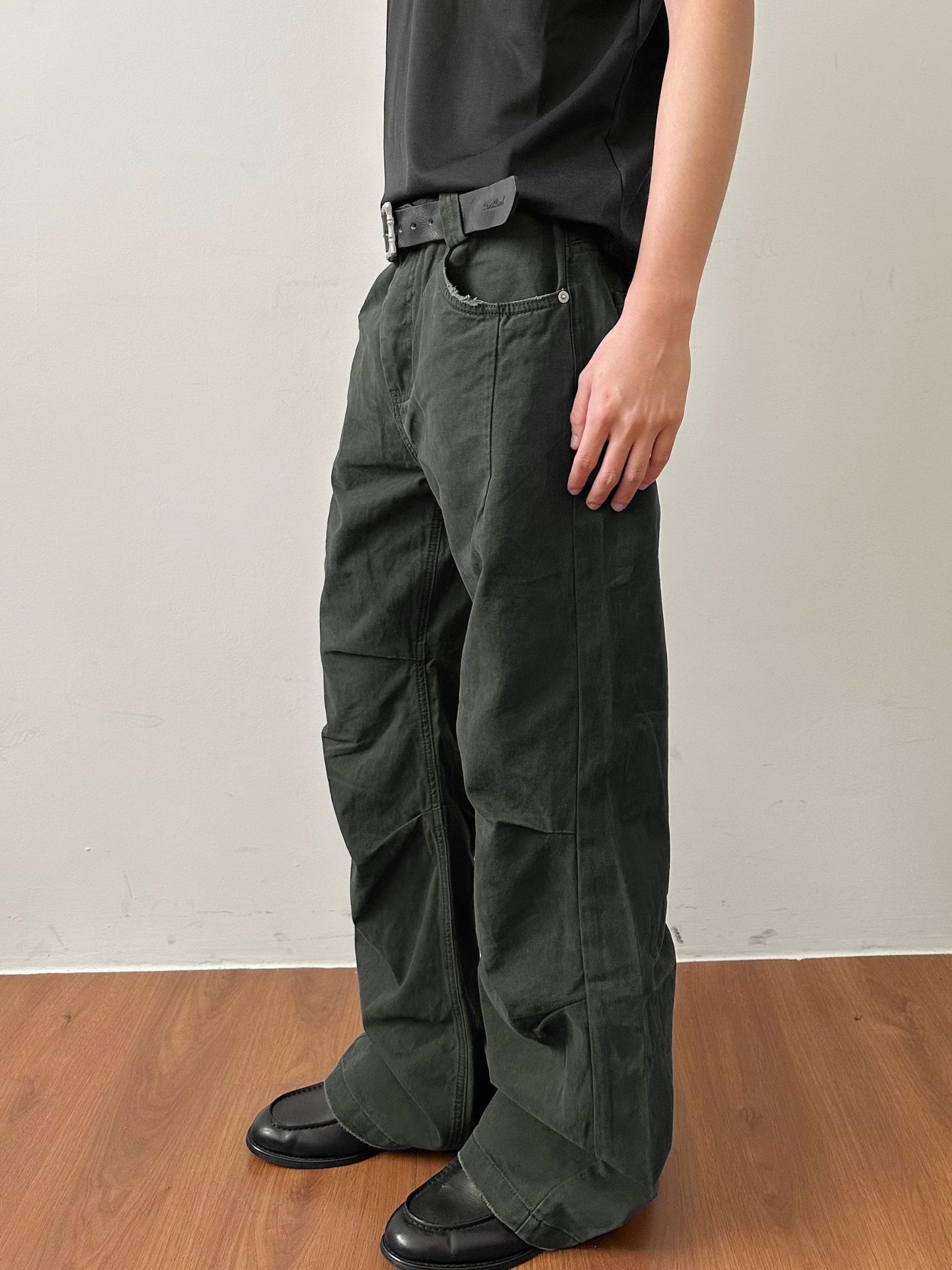 MADEEXTREME Washed Blue Straight-Leg Trousers