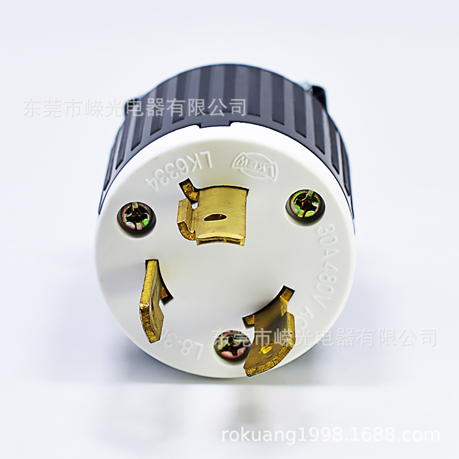 LK-6324 NEMA L8-20P 3P 20A 480V 美规工业插头发电机插头防松