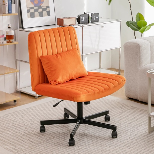 선샤인 오렌지 [벨벳] - 허리 받침대가 있는 검정색 도르래 발